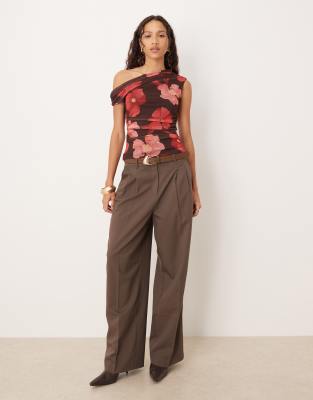 Mango Asymmetric Mesh Top In Multi