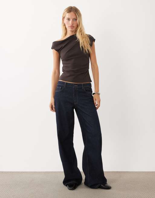 Mango asymmetrisches ärmelloses Top in Schokobraun, 2 von 4