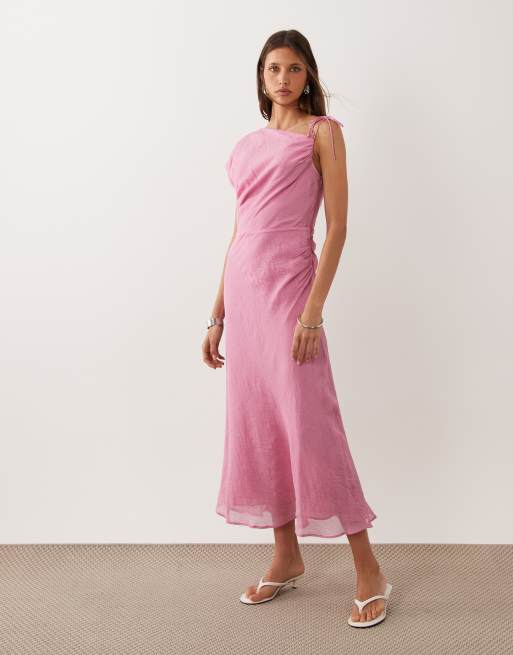Mango – Asymmetrisches Maxikleid in Babyrosa, 3 von 4