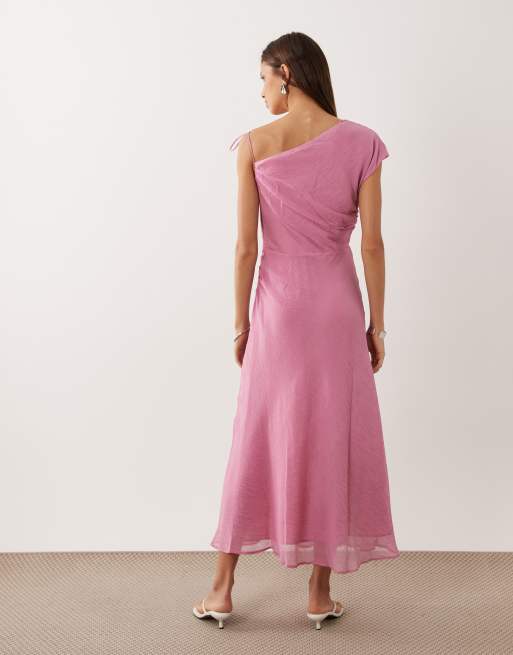 Mango – Asymmetrisches Maxikleid in Babyrosa, 4 von 4