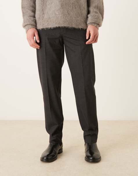 Mango Atlas cotton mix tailored trouser in charcoal check