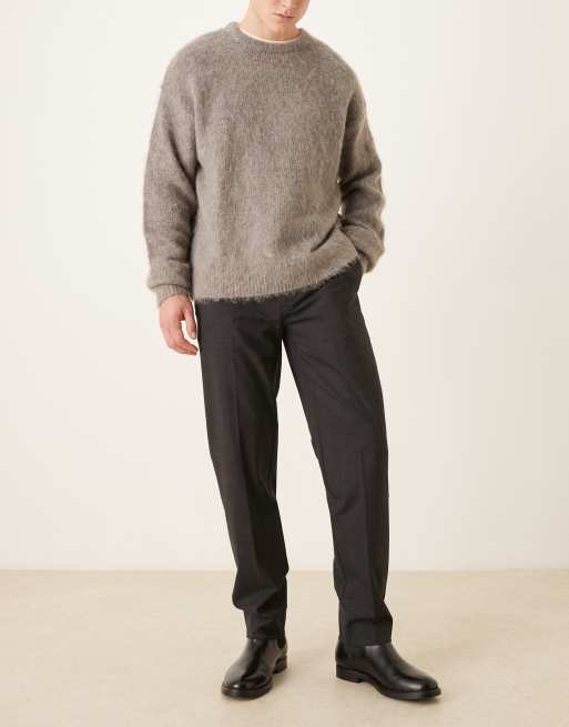 Mango Atlas cotton mix tailored trouser in charcoal check, 2 of 5
