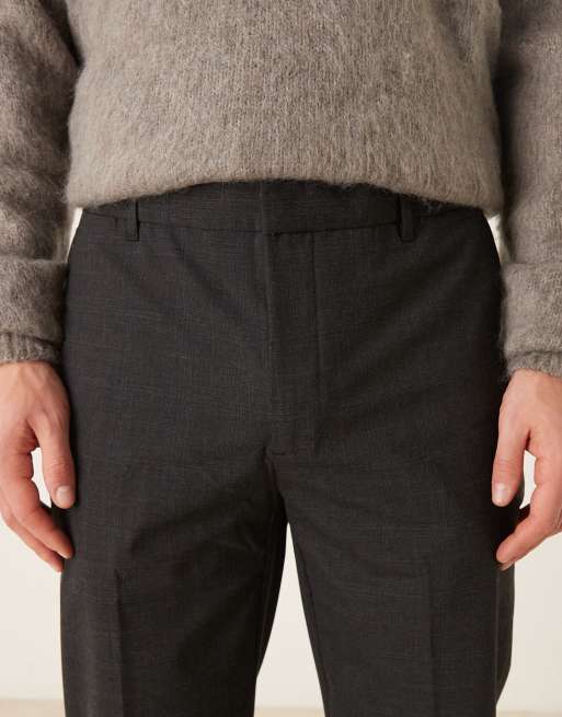 Mango Atlas cotton mix tailored trouser in charcoal check, 4 of 5