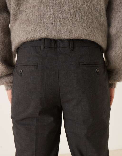 Mango Atlas cotton mix tailored trouser in charcoal check, 5 of 5