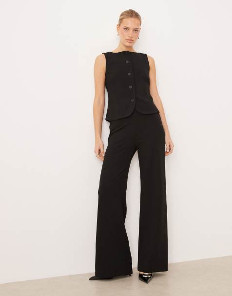 Mango - Avay - Elegante rechte broek in zwart, deel van co-ord set - view 1