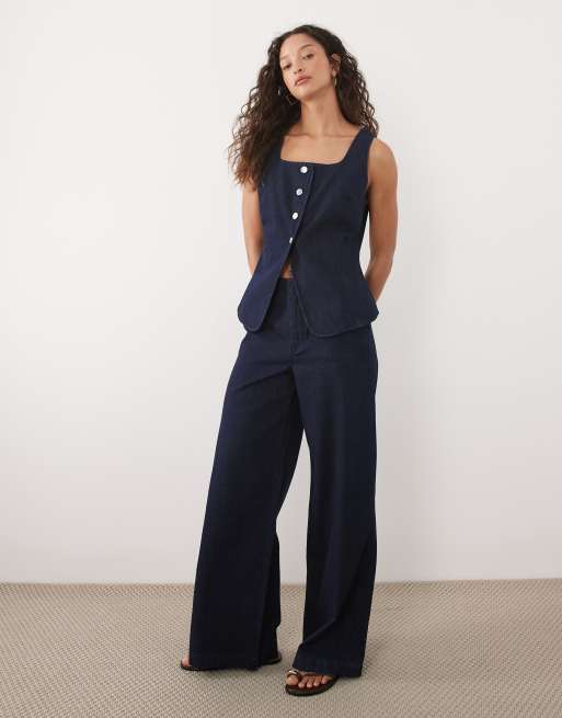 Mango – Avery – Gerade geschnittene Jeans aus reiner Baumwolle in Dunkelblau, Kombiteil, 2 von 5