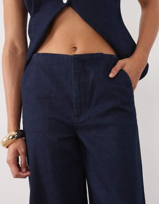 Mango - Avery - Jeans dritti 100% cotone blu scuro in coordinato, 4 di 5