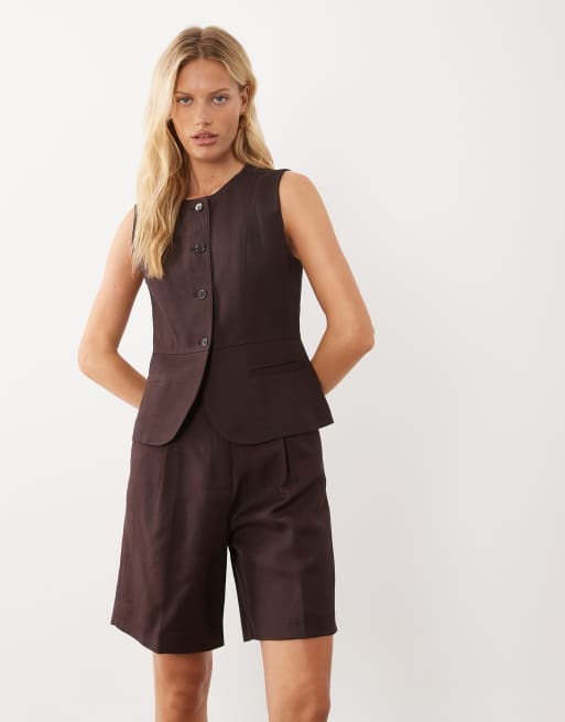 Mango Avocado tailored bermuda shorts in brown - part of a set, 2 of 5
