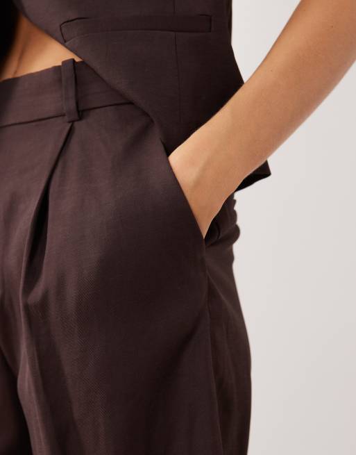 Mango Avocado tailored bermuda shorts in brown - part of a set, 3 of 5