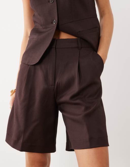 Mango Avocado tailored bermuda shorts in brown - part of a set, 5 of 5