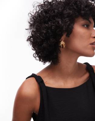 Mango Aysmmetric Sleeveless Maxi Dress In Black