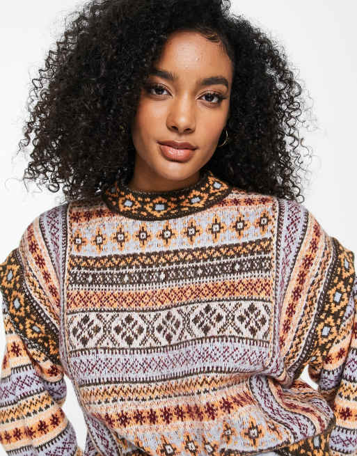 Aztec shop print jumper