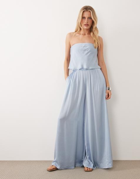 Mango - Azur - Pantalon d'ensemble ample et fluide - Bleu pastel - view 1