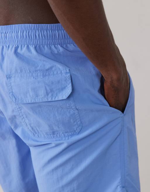 Mango – Badeshorts im Boxer-Stil in Blassblau, 4 von 5