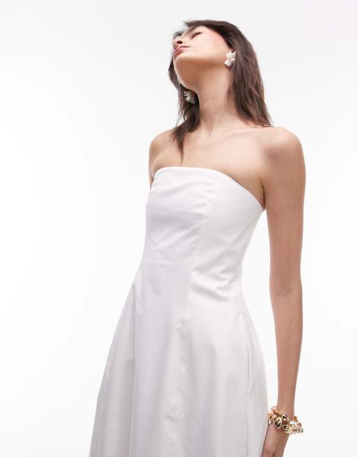 Mango baduea maxi dress with soft puff hem in white, 3 of 4