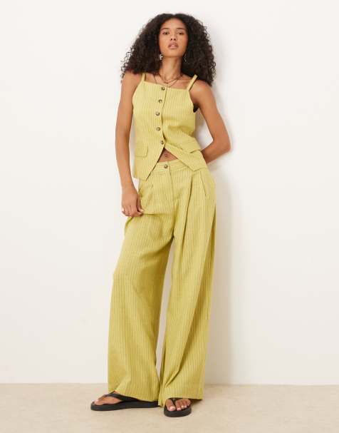 Mango baggy pants in yellow - part of a set - view 1