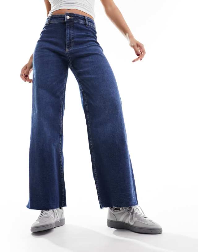 Mango - baggy wide leg jeans in blue