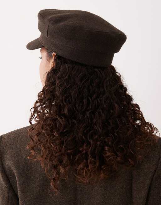 Mango bakerboy hat in brown | ASOS display picture 3