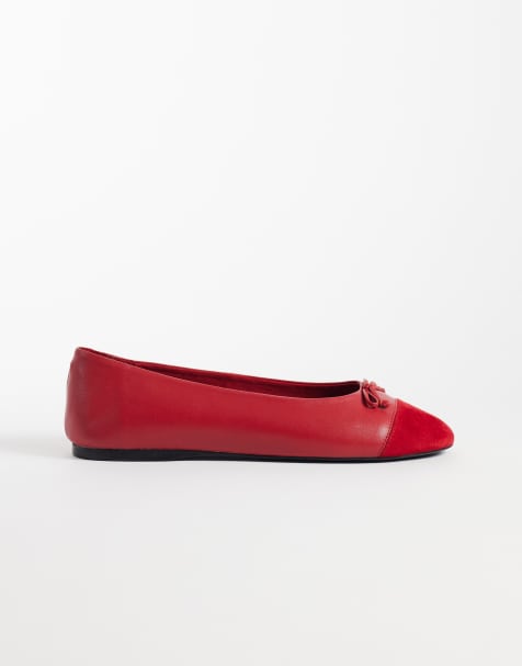 Mango ballerina met strikdetail in rood - view 1