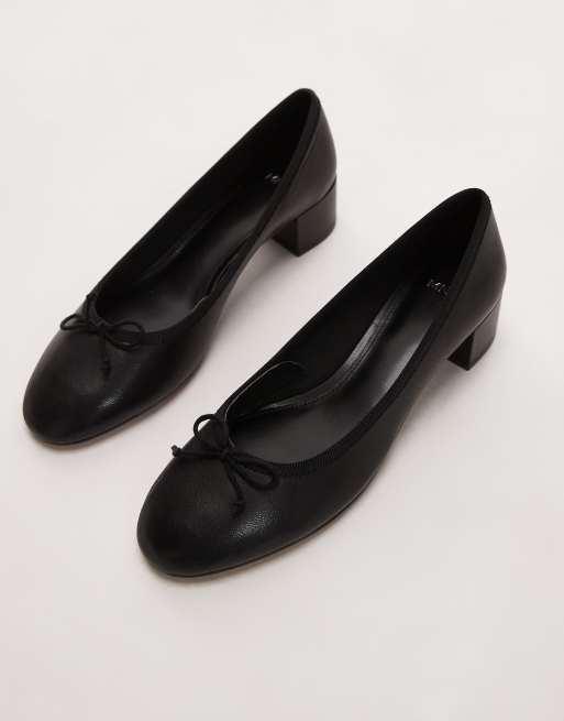 Mango – Ballerinas in Schwarz mit Absatz, 3 von 4