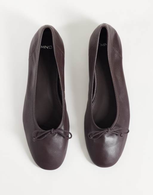 Mango Ballerinas mit Absatz in Burgunderrot, 2 von 4