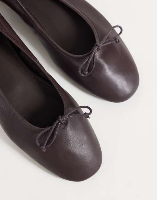 Mango Ballerinas mit Absatz in Burgunderrot, 4 von 4