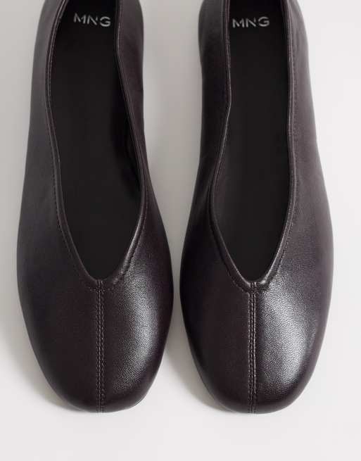 Mango - Ballerine in pelle marrone, 2 di 4