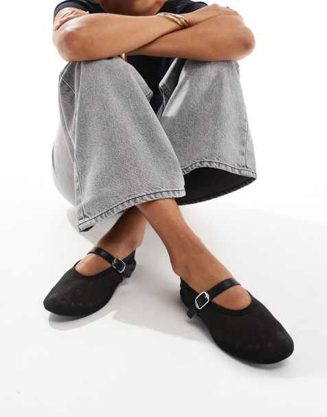 Mango - Ballerines effet filet - Noir - view 1