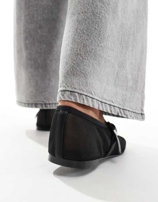 Mango - Ballerines effet filet - Noir, 3 de 4