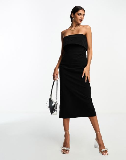 Black bandeau store midi dress