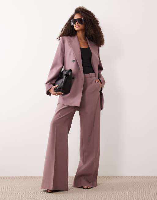 Mango - Bangkok - Double breasted blazer van wolmix in zachtroze, deel van co-ord set, 2 van 4
