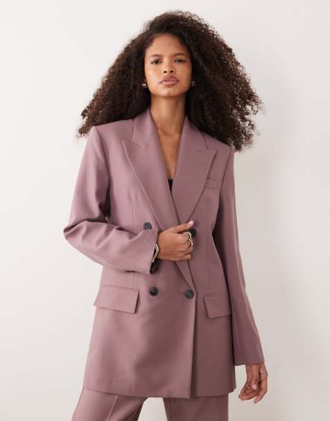 Mango Bangkok wool mix double breasted blazer in blush pink - part of a set - view 1