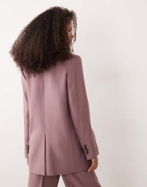 Mango – Bangkok – Zweireihiger Blazer aus Wollmix in Zartrosa, Kombiteil, 4 von 4