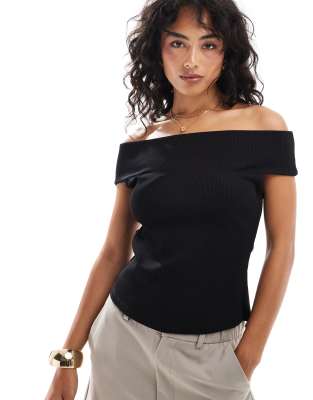 bardot top in black