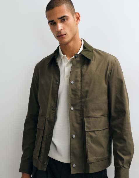 Mango barn jacket in khaki - view 1