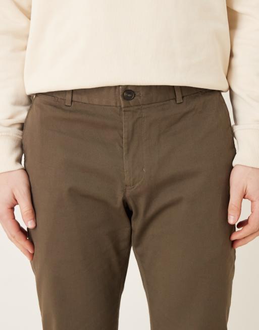 Mango Barna cotton rich straight tailored trouser in khaki, 5 of 5