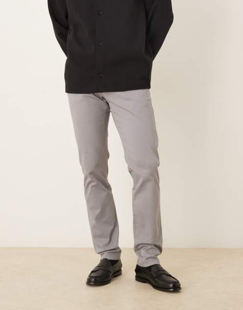 Mango Barna cotton rich straight tailored trouser in light grey - view 1