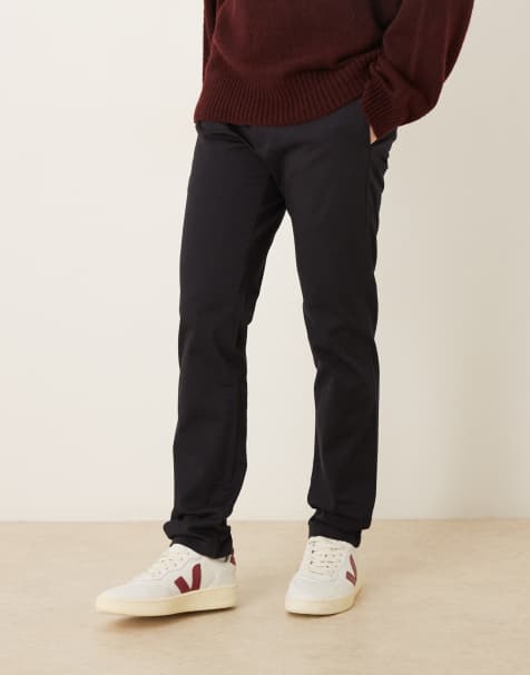 Mango Barna cotton rich straight tailored trouser in navy - view 1