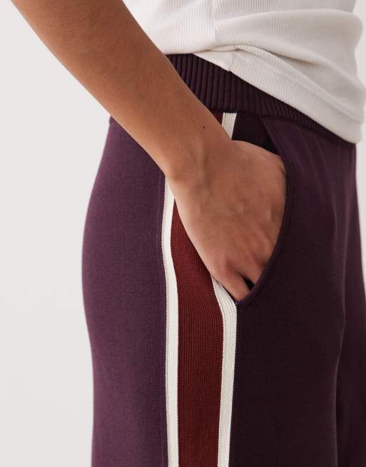 Mango – Barneda – Gerade geschnittene Strickhose in Pflaume, Kombiteil, 5 von 5