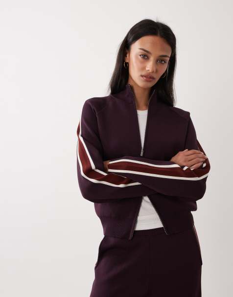 Mango - Barneda - Giacca sportiva in maglia color prugna in coordinato - view 1