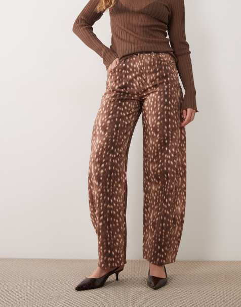 Mango barrel jean in deer print - view 1