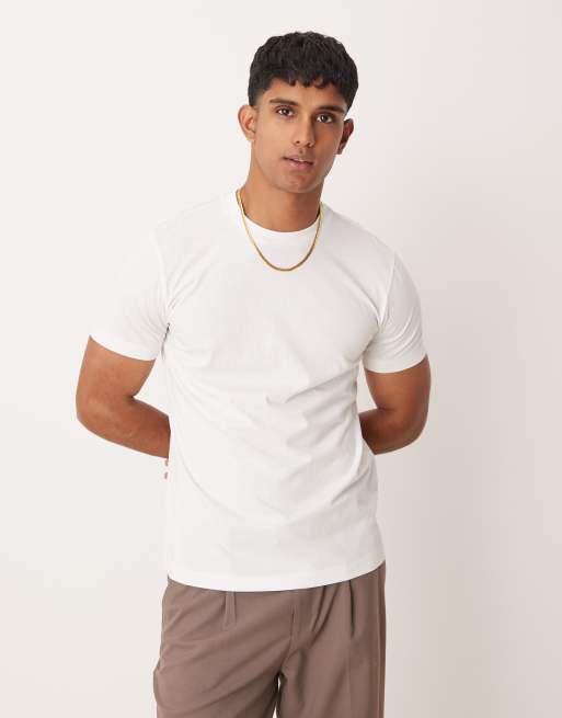 Mango - Basic T-shirt met korte mouwen in wit