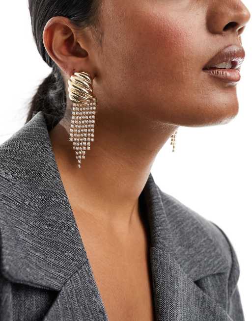 Mango bead drop earrings in gold