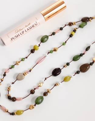 Mango Beaded Layered Necklace In Pattern