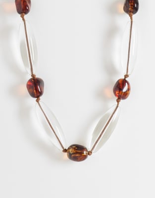Mango Beaded Necklace In Brown