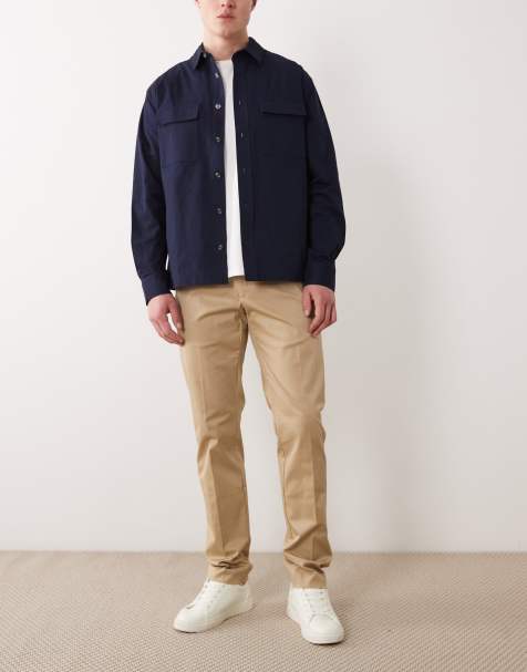 Mango - Beige bukser med læg foran i regular fit - view 1