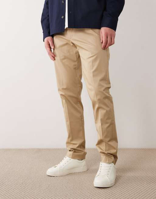 Mango – Beige byxor i regular fit med veck, 3 av 5