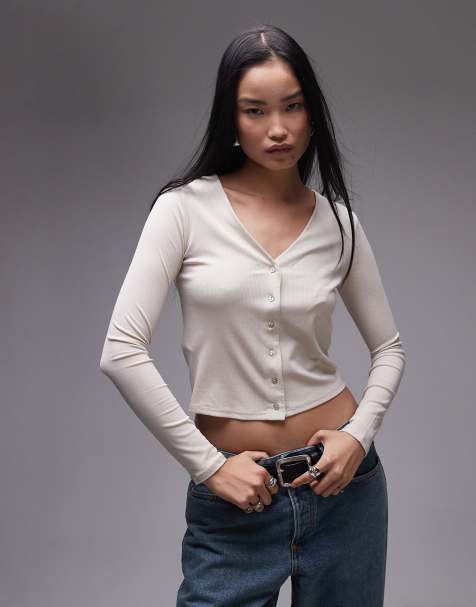 Mango - Beige cardigan med knapper - view 1