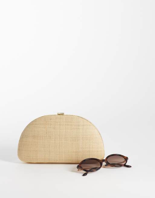 Mango - Beige clutch-taske i flet, 2 af 4