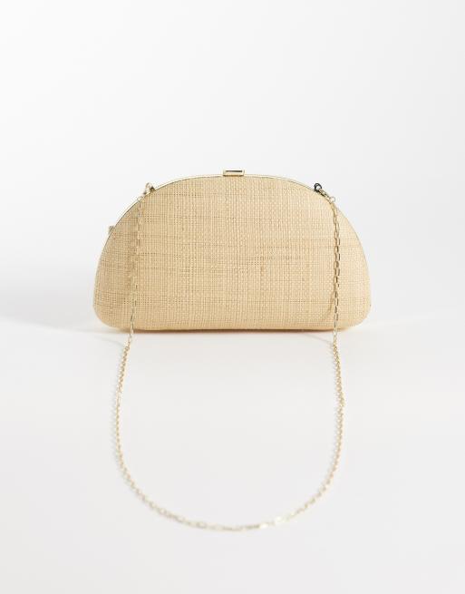 Mango - Beige clutch-taske i flet, 4 af 4